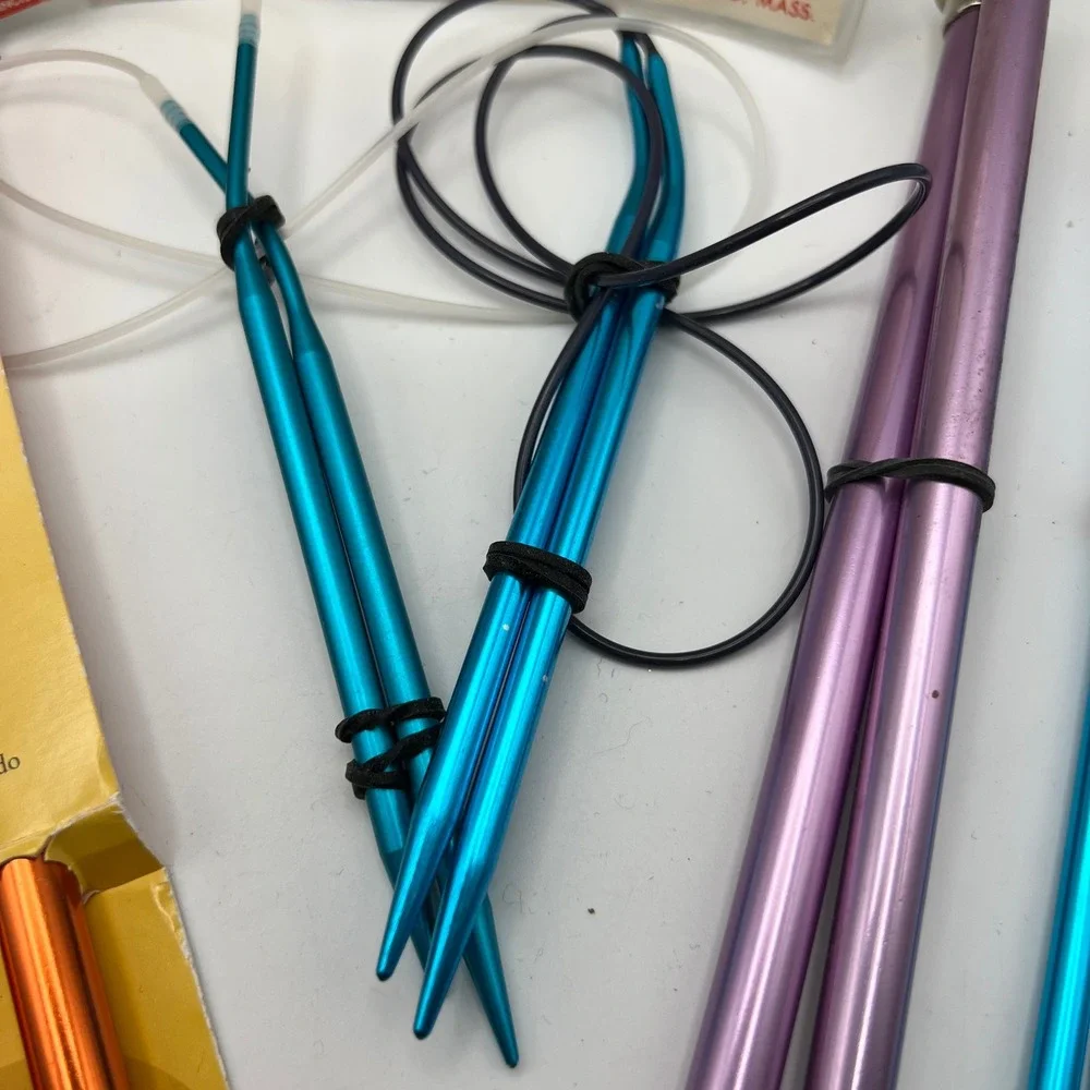 Knitting Needle Mixed Lot of 8 Circular Straight Vintage Modern DIY Crafting